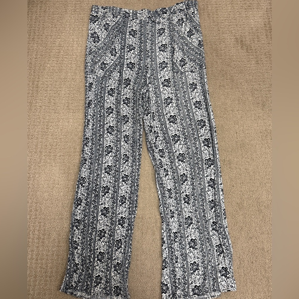 Westport Black and White Floral Wide Leg Pants